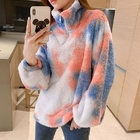 Polyester Faux Fur Tie-dye  rainbow fashion design Antiflaming Static-free Anti-microbial color fastness more than 4